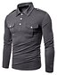 ieftine Tricouri Imprimate-Bărbați Polo non-imprimare Culoare solidă Topuri Clasic &amp; Fără Vârstă Verde Militar Negru Gri Închis