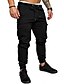 tanie Bojówki-Męskie Spodnie cargo Uprawiający jogging Spodnie Elastyczny pas Solidne kolory Pełna długość Szczupła Czarny Biały