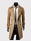 cheap Men’s Jackets &amp; Coats-Men&#039;s Trench Coat Overcoat Coat Notch lapel collar Regular Fit Jacket Solid Colored Camel Gray Black