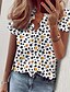 cheap Women&#039;s Blouses &amp; Shirts-Women&#039;s Blouse Shirt Polka Dot Graphic Prints Ruffle Print V Neck Basic Tops Black White