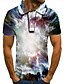 cheap Men&#039;s Polos-Men&#039;s Golf Shirt Tennis Shirt 3D Print Graphic Collar Classic Collar Daily Weekend Print Short Sleeve Tops Basic Black / White