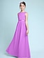 cheap Flower Girl Dresses-A-Line Floor Length Scoop Neck Chiffon Junior Bridesmaid Dresses&amp;Gowns With Lace Kids Wedding Guest Dress 4-16 Year
