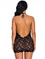 cheap Sexy Lingerie-Women&#039;s Lace Backless Suits Nightwear Solid Colored White / Black / Wine S M L