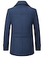 baratos Trench coat masculino-Homens Casaco de inverno Casaco de lã Casaco Casaco curto O negócio Casual Outono &amp; inverno Misto de Lã agasalhos Roupa Básico Cor Sólida Lapela Chanfrada Zíper