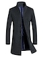 cheap Men’s Jackets &amp; Coats-Men&#039;s Solid Colored Basic Fall &amp; Winter Coat Long Daily Long Sleeve Wool Coat Tops Black
