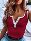 cheap Tank Tops-Women&#039;s T shirt Tee Black Red Blue Solid Colored Daily Sleeveless V Neck Basic Regular Slim S