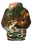 abordables Patrón 3D-Hombre Graphic Animal Sudadera Sudaderas Básico Casual Manga Larga Con Capucha Diario Noche Rojo Azul Piscina Primavera verano Diseñador