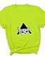 cheap Women&#039;s T-shirts-Women&#039;s T shirt Tee White Yellow Light Green Animal Print Short Sleeve Daily Weekend Basic Round Neck