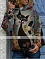 halpa Naisten hupparit ja collegepaidat-Naisten Huppari Aja sivuun Piirretty Kissa Päivittäin Muut tulosteet Perus Hupparit paidat Löysä Harmaa Purppura Oranssi