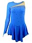 cheap Ice Skating Dresses , Pants &amp; Jackets-Figure Skating Dress Women&#039;s Girls&#039; Ice Skating Dress Sky Blue Patchwork Spandex High Elasticity Training Competition Skating Wear Handmade Crystal / Rhinestone Long Sleeve Ice Skating Figure Skating