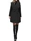 preiswerte Damenmäntel und Trenchcoats-Women&#039;s Coat Solid Colored Drawstring Basic Fall &amp; Winter Long Daily Long Sleeve Polyster Coat Tops Black