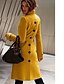 cheap Women&#039;s Coats &amp; Trench Coats-Women&#039;s Coat Work Daily Winter Fall Spring Long Coat Stand Collar Regular Fit Chic &amp; Modern Jacket Long Sleeve Black Yellow White / Causal