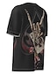 billiga herr 3d-tröja-Herr Skjorta T-shirt Grafisk Dödskalle Rund hals Svart 3D-tryck Halloween Helgen Kortärmad Kläder Grundläggande