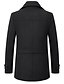 baratos Trench coat masculino-Homens Casaco de inverno Casaco de lã Casaco Casaco curto O negócio Casual Outono &amp; inverno Misto de Lã agasalhos Roupa Básico Cor Sólida Lapela Chanfrada Zíper