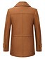 baratos Trench coat masculino-Homens Casaco de inverno Casaco de lã Casaco Casaco curto O negócio Casual Outono &amp; inverno Misto de Lã agasalhos Roupa Básico Cor Sólida Lapela Chanfrada Zíper