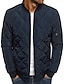 cheap Men&#039;s Downs &amp; Parkas-mens flight bomber jacket diamond quilted varsity jackets winter warm padded coats outwear red