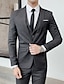 levne Obleky-černé / modré / vínové pánské pletené obleky 3dílné jednobarevné jednobarevné jednobarevné střihy