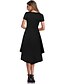 cheap Knee Length Dresses-Women&#039;s Swing Dress Knee Length Dress Black Wine Short Sleeve Pure Color Patchwork Spring Summer Crew Neck Casual 2022 S M L XL XXL
