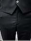 levne Obleky-černé / modré / vínové pánské pletené obleky 3dílné jednobarevné jednobarevné jednobarevné střihy