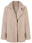 cheap Women&#039;s Coats &amp; Trench Coats-Women&#039;s Teddy Coat Daily Fall Regular Coat Regular Fit Basic Jacket Solid Colored Dark Grey Light Grey Green