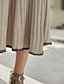 cheap Shorts &amp; Skirts-Women&#039;s Basic Swing Skirts Casual Solid Colored Knitting Khaki S M L
