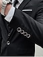 저렴한 수트-블랙 / 블루 / 버건디 남성 제 초복 3 피스 솔리드 컬러 스탠다드 핏 싱글 브레스 티드 원 버튼
