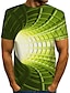cheap Men&#039;s Tees &amp; Tank Tops-Men&#039;s Tee T shirt Tee Graphic Optical Illusion 3D Print Round Neck Daily Short Sleeve Print Tops Basic Designer Exaggerated Green Blue Gray