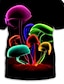 cheap Men&#039;s 3D Tee-Graphic Mushroom Exaggerated Men&#039;s 3D Print Shirt T shirt Tee Party Daily T shirt Black Yellow Black / Purple Short Sleeve Round Neck Shirt Clothing Apparel Normal S M L XL 3XL XXL