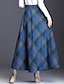 cheap Maxi Skirts-Women&#039;s Skirt &amp; Dress A Line Swing Work Skirts Maxi Tweed Red Blue Green Khaki Skirts Fall &amp; Winter Pocket Print Basic Casual Daily Weddiing Guest S M L