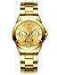 Недорогие Кварцевые часы-мужские наручные часы золото из нержавеющей стали аналоговый циферблат со стразами золотые часы для хэллоуина