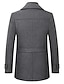 baratos Trench coat masculino-Homens Casaco de inverno Casaco de lã Casaco Casaco curto O negócio Casual Outono &amp; inverno Misto de Lã agasalhos Roupa Básico Cor Sólida Lapela Chanfrada Zíper