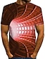 voordelige Geometrisch-Voor heren T-shirt 3D Print Ronde hals Groen blauw Paars Geel Rood 3D-afdrukken Dagelijks Korte mouw Afdrukken Kleding Basic overdreven Ontwerper