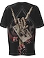 billiga herr 3d-tröja-Herr Skjorta T-shirt Grafisk Dödskalle Rund hals Svart 3D-tryck Halloween Helgen Kortärmad Kläder Grundläggande