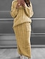 abordables Conjuntos de suéter-Mujer Conjuntos de suéter Bolsillo De Punto Retazos Color sólido Elegante Básico Casual Manga Larga Corte Ancho Cárdigans suéter Cuello Barco Escote Redondo Otoño Invierno Azul Piscina Morado Vino