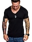 billiga Casual T-shirts för män-Herr T-shirt T-tröja Slät V-hals Sommar Kortärmad Kläder Muskel Viktigt