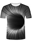 billige Geometrisk-Herre Unisex Skjorte T-shirt T-Shirts Grafisk 3D Print Rund hals Sort / Hvid Gul Blå Grøn 3D-udskrivning Plusstørrelser Afslappet Daglig Kortærmet 3D-udskrivning Trykt mønster Tøj Mode Sej Basale