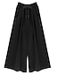 cheap Women&#039;s Pants-women&#039;s elastic waist wide leg   solid soft casual palazzo capri culottes pants