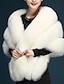 cheap Wedding Wraps-Short Sleeve Shawls Faux Fur Wedding / Party / Evening Women&#039;s Wrap With Lace / Solid