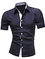 cheap Men&#039;s Dress Shirts-Men&#039;s Dress Shirt Button Up Shirt Collared Shirt Navy Black Red White Short Sleeve Plain Collar Wedding Work Clothing Apparel
