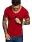 cheap Men&#039;s Casual T-shirts-Men&#039;s T shirt Tee Tee Top Plain V Neck Summer Short Sleeve Clothing Apparel Muscle Esencial