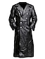 billige Trenchcoat til mænd-Herre Læderjakker Trenchcoat Forretning Afslappet Polyester Hold Varm Regn-sikker Overtøj Tøj
