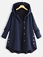 cheap Women&#039;s Coats &amp; Trench Coats-Women&#039;s Cloak / Capes Daily Sports Fall Regular Coat Loose Active Jacket Long Sleeve Solid Colored Patchwork Jacquard Gray Dusty Blue / Cotton