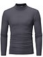 cheap Men’s Jackets &amp; Coats-men&#039;s autumn winter solid turtleneck long sleeve underlinen t-shirt grey