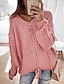 cheap Sweaters-Women&#039;s Sweater Pullover Knitted Solid Color Stylish Basic Casual Long Sleeve Regular Fit Sweater Cardigans V Neck Fall Winter Spring Wine Red Black Pink / Holiday / Work