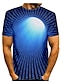 billige Geometrisk-Herre Skjorte T-shirt Grafisk Abstrakt 3D Rund hals Sort Blå Gul Rød 3D-udskrivning Plusstørrelser Daglig Kortærmet Trykt mønster Tøj