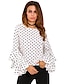 cheap Women&#039;s Blouses &amp; Shirts-Women&#039;s Shirt Blouse Ruffle Black Long Sleeve Spring Fall