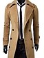 baratos Trench coat masculino-Homens Casaco de inverno Peacoat O negócio Casual Inverno Poliéster Térmico / Quente Jaqueta Corta-Vento agasalhos Roupa Negócio Clássico