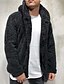 cheap Men’s Jackets &amp; Coats-mens fuzzy sherpa jacket hoodie fluffy fleece open front cardigan button down soft coat fall outwear winter warm thicken lined jackets with pocket for men brown