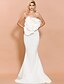 cheap Evening Dresses-Mermaid / Trumpet Evening Gown Floral Dress Prom Formal Evening Sweep / Brush Train Sleeveless Strapless Spandex with Appliques 2024