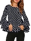 cheap Women&#039;s Blouses &amp; Shirts-Women&#039;s Shirt Blouse Ruffle Black Long Sleeve Spring Fall